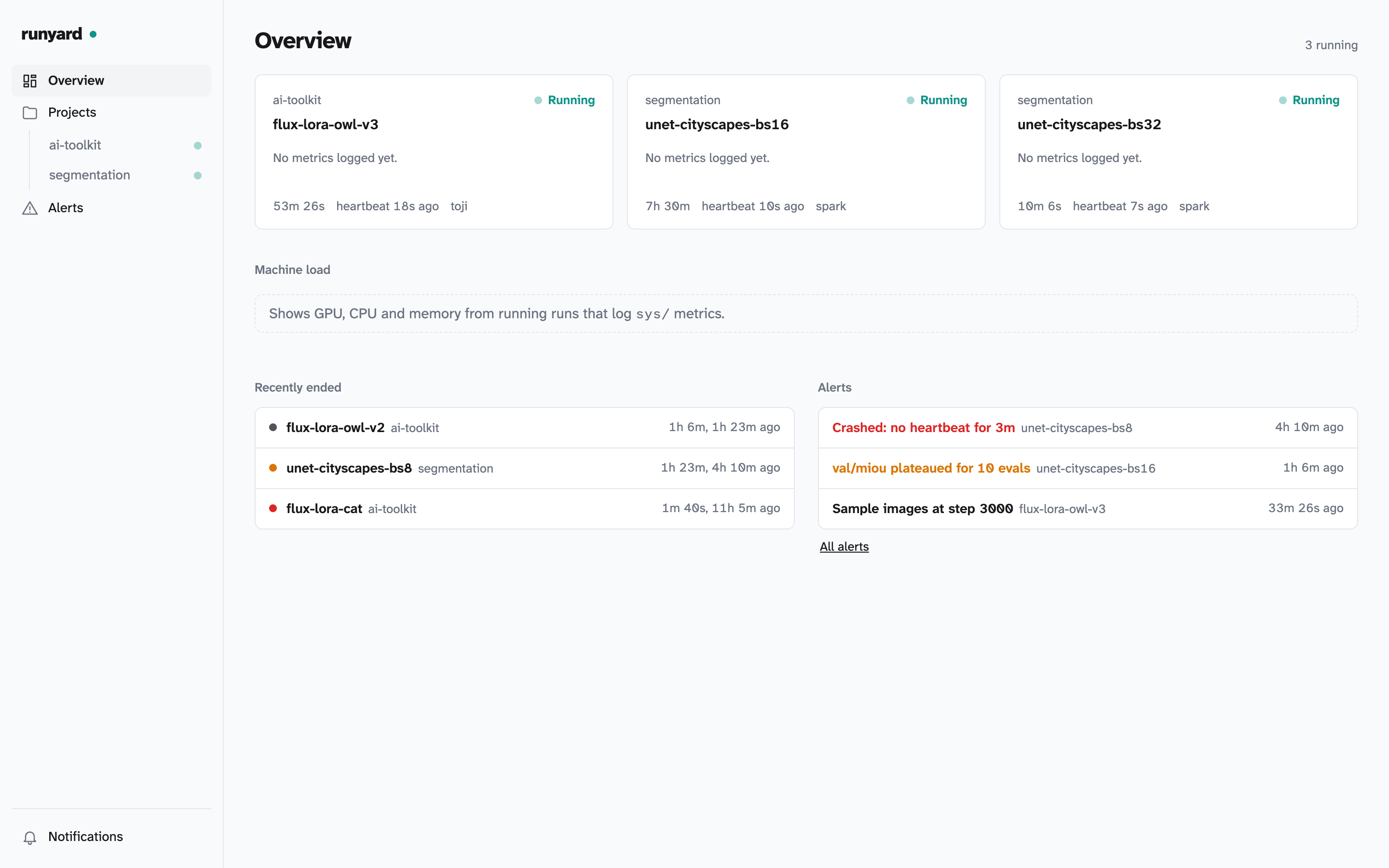 runyard overview, light theme